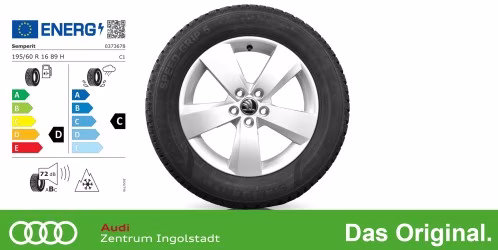 Original SKODA Scala 16 Zoll Winterkomplettradsatz "Nanuq Silber" 195606HS5SENA1 Semperit SPEED-GRIP 5 195/60 R16 89H 6,0x16 ET35