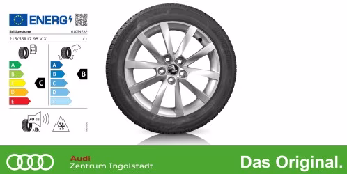 Original SKODA Karoq 17 Zoll Winterkomplettradsatz Triton Silber / 216557VL6BRTN1 Bridgestone BLIZZAK 6 215/55 R17 98 V/XL 7,0x17 ET43