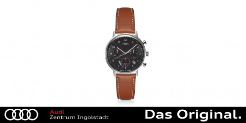 Original Audi Chronograph, Herren, Solar, grau/braun 3102300200 Original Audi Chronograph, Herren, Solar, grau/braun 3102300200