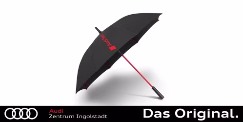 Original Audi Sport Stockschirm, schwarz/rot, groß 3122600300