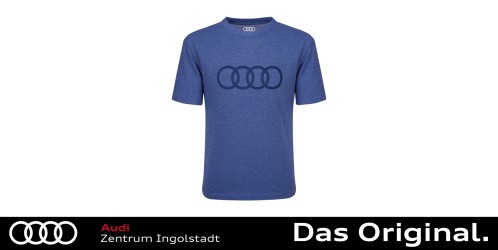 Original Audi T-Shirt Jungen, Kinder, blau 122/128 3202500206