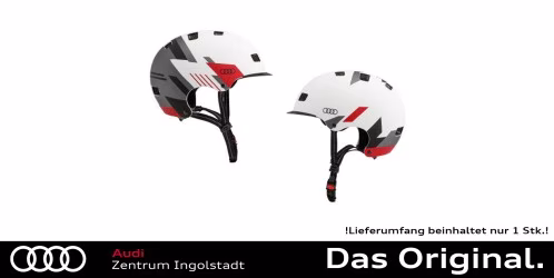 Original Audi Helm für E-Scooter und Fahrrad, weißes Design, Größe M (55–58 cm) 4KE050320D