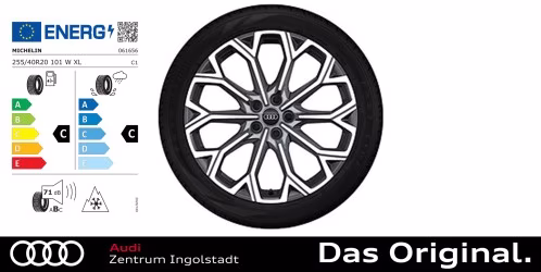 Original Audi A6 (C9) Avant/Limousine Winterkomplettradsatz 10-Speichen-Twist 20 Zoll Michelin PILOT ALPIN 5 AO1 255/40 R20 101W XL