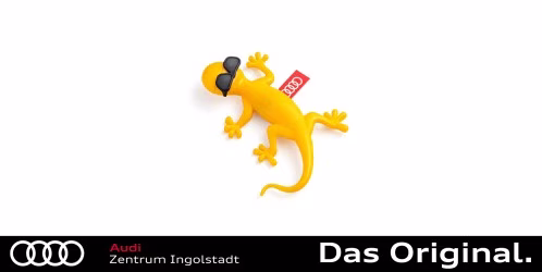 Original Audi Duftgecko / Lufterfrischer gelb mit Sonnenbrille, fruchtig 85H087009L