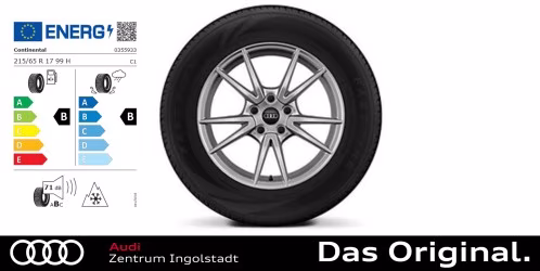 Original Audi Q3 (FJ) 17 Zoll Winterkomplettradsatz 5-Doppelspeichen brillantsilber Continental WinterContact TS 870 P 215/65 R17 99H
