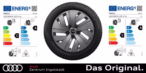 Original Audi A6 e-tron Winterkomplettradsatz 5-Arm-Dynamik 19 Zoll  Pirelli PZERO WINTER / Hinterachse 245/50 R19 105H XL / Vorderachse: 225/55 R19 103H XL