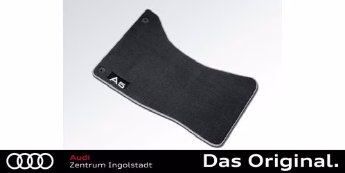 Original Audi A5 (B8) Cabriolet/Coupe/Sportback Textilfußmattensatz Premium für Vorne schwarz/silbergrau 8T1061275  MNO