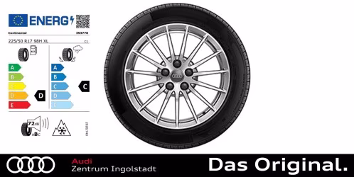 Original Audi A5 (F5) Cabriolet / Coupe / Sportback Winterkomplettradsatz 15-Speichen 17 Zoll 225/50 R17 98H XL Conti Winter Contact TS850P AO