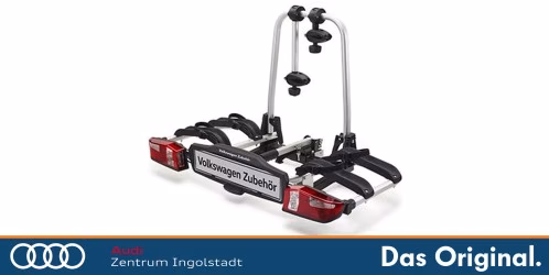 Original VW Fahrradträger / Fahrradheckträger für die Anhängevorrichtung, 2 Fahrräder, großer Abklappwinkel, auch für Audi, SEAT, CUPRA und Skoda geeignet 000071105G