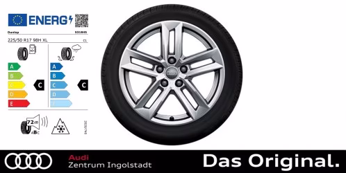 Original Audi A4 B9 Winterkomplettradsatz 5-Parallelspeichen-Design 225/50 R 17 98H XL Dunlop SP Wintersport 4D AO, 7 J x 17