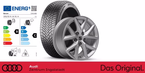 Original SEAT Leon 16 Zoll Winterkomplettradsatz Urban silber  Barum POLARIS 6 / 205/55 R16 91 H / 7,0J x 16 ET43 DOT 25