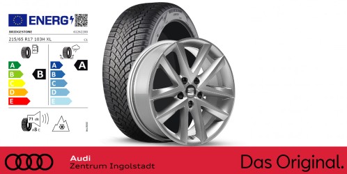 Original SEAT Tarraco 17 Zoll Winterkomplettradsatz Dynamic silber Bridgestone Blizzak LM005 / 215/65 R17 103 H XL / 7,0J x 17 ET40 Original SEAT Tarraco 17 Zoll Winterkomplettradsatz Dynamic silber Bridgestone Blizzak LM005 / 215/65 R17 103 H XL / 7,0J x 17 ET40